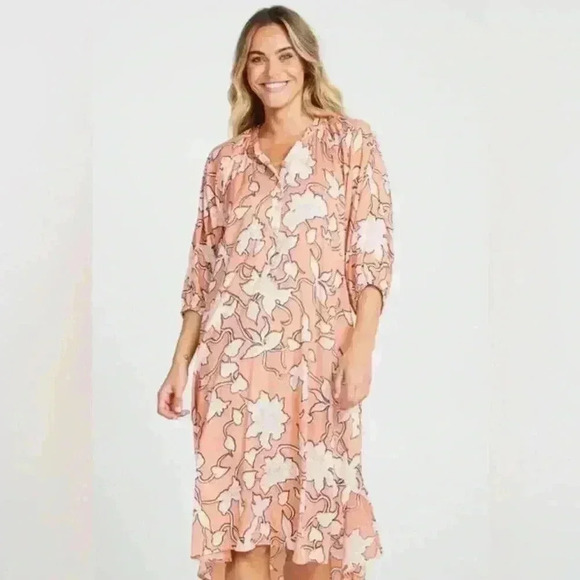 Boutique Australian HOLIDAY Cabana Midi Dress ~ Rainforest ~ Medium~NWT! Floral - Picture 2 of 11